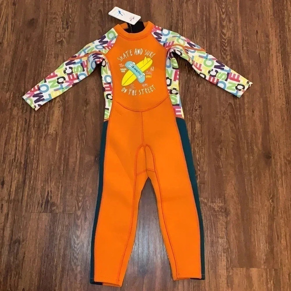 Dive & Sail Wetsuit 2.5 mm Neoprene Full Body Orange Size Medium New - Picture 2 of 9